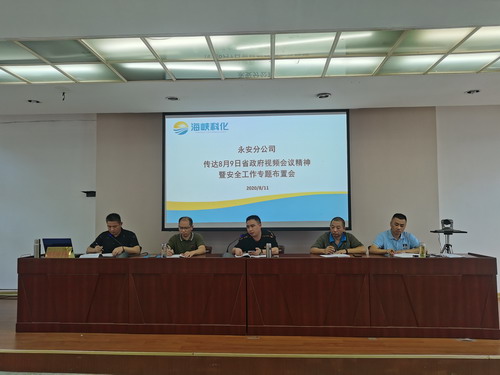永安分公司葉珊珊：永安分公司組織召開傳達8�?日省政府視頻會議精神暨安全工作專題布置會 (2)_調整大小.jpg